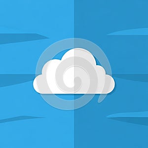 Illustration featuring a white cloud icon centered on a blue