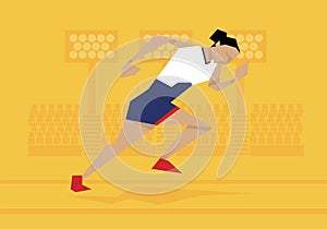 Illustration Of Female Athlete Competing In Sprint Race