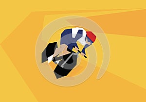 Illustration Of Female Cyclist Competing At Velodrome photo