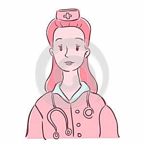Illustration of a female doctor