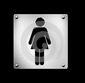 Illustration, female icon, toilet plate