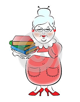 Illustration of female librarian