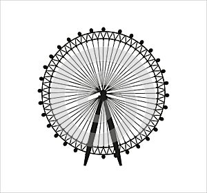 Illustration of a Ferris wheel isolated on a white background