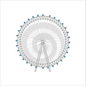 Illustration of a Ferris wheel isolated on a white background
