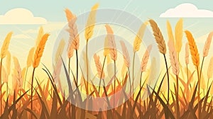 an illustration of a field of wheat