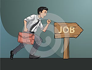 illustration of finding a job