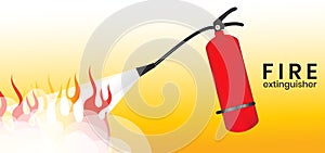 Illustration of fire fighting with extinguishers