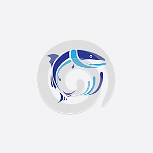 Illustration of fish logo abstract color design vector