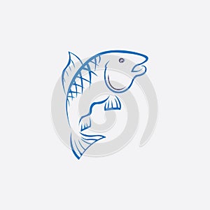 Illustration of fish logo abstract color design vector