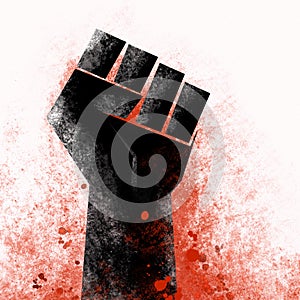 Illustration of a fist for International labour Day background