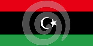 An illustration of the flag of Libya with copy space