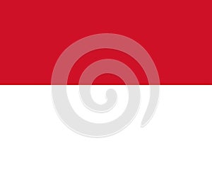 An illustration of the flag of Monaco with copy space