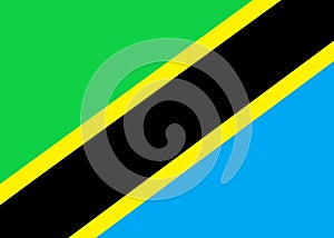 An illustration of the flag of the United Republic of Tanzania, merger of Tanganyika and Zanzibar, Africa