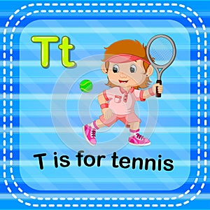 Flashcard letter T is for tennis photo