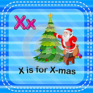 Flashcard letter X is for x-mas photo