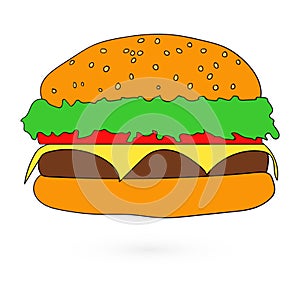 Illustration of flat fast food icon Vector