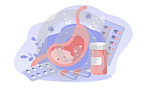 Illustration in flat style on the topic of gastroenterology.