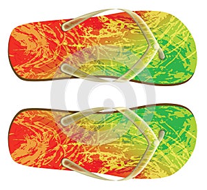 Illustration of flip-flop sandals isolated photo