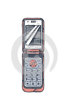 Illustration of flip phone