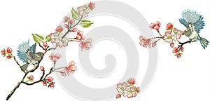 Flower Illustration pattern in simple background photo