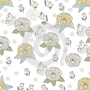 Illustration of flowers. Modern design. Fabric design.