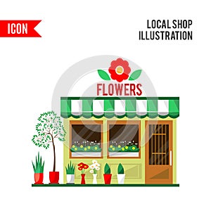 Illustration of a flowers shop.