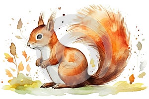 Illustration fluffy animals fur rodent tail nature squirrel forest mammal cute draw