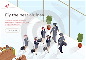 Illustration Fly Best Airlines Aircraft Crew.