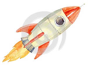 Illustration of the flying rocket