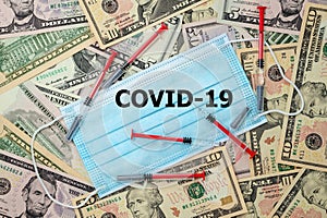 Illustration focused on COVID-19 virus.