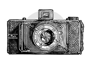 Illustration of folding camera