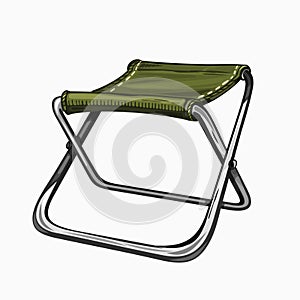 Illustration of folding camp chair on