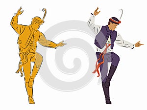 Illustration of folklore dancer, vector draw