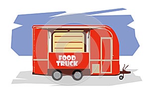 Illustration of food truck rastr