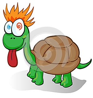 illustration of a foolish cartoon turtle
