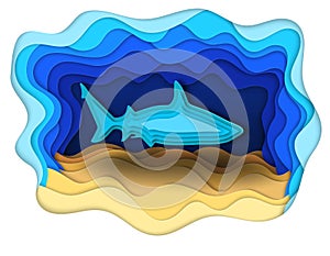 Illustration of a formidable shark on the hunt