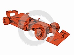 illustration of a formula F1 racer, vector draw