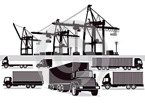 Illustration of freight transport and forwarding