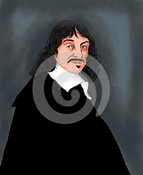 Illustration of the French philosopher RenÃ© Descartes