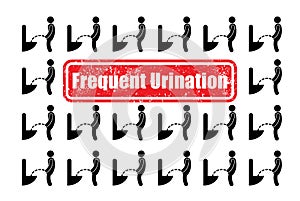 Illustration about frequent urination.