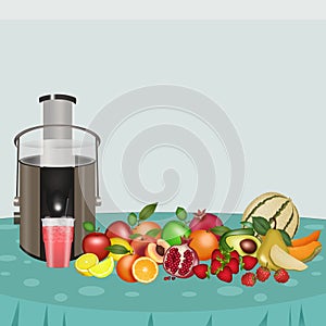 Fresh fruit centrifuged photo