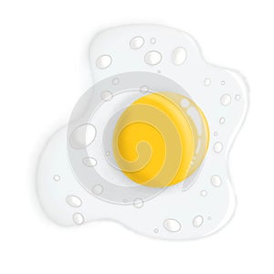 Illustration of a fried egg isolated on a white background. Fried egg for breakfast close-up
