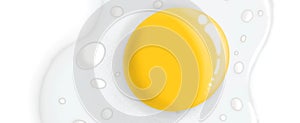 Illustration of a fried egg isolated on a white background. Fried egg for breakfast close-up