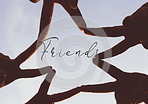 Illustration of friends in star made with hands fingers of friends Friendship day special