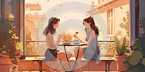 Illustration. Friendship Day, the world holiday of human connections. Generative AI