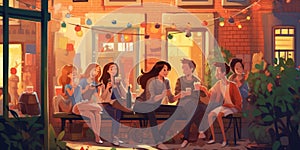Illustration. Friendship Day, the world holiday of human connections. Generative AI