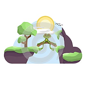 Illustration of a Frog on the Bridge