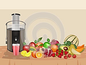 Illustration of fruit centrifuged photo