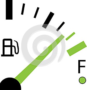 Illustration of a Fuel Gauge on White Background