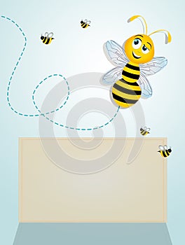 Illustration of funny bee